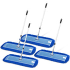 Gritt Commercial All-In-One 36” Microfiber Dust Mop Set with 72" Telescopic Handle - 4 Pack-Includes frame, telescopic handle, and mop head components