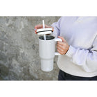 GROSCHE Aspen Insulated Water Tumbler with Handle - 32 oz. - Lunar Grey-Insulated, splash-resistant straw lid