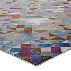 Modway Lavendula Triangle Mosaic Area Rug - 5 ft W x 8 ft L - Multicolored-Stain Resistant / Easy To Clean