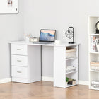 HOMCOM 47.25" Computer Desk with Storage - White-Colour: White 