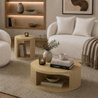 Manhattan Comfort Alure 20" Contemporary End Table - Natural Oak-30 Day Limited Manufacturer's Warranty