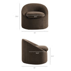 Modway Sadie Slipcovered Linen-Blend Round Accent Chair - Cocoa-Linen-Blend Fabric Upholstery