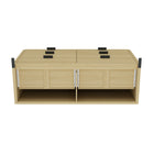 Manhattan Comfort Grace 60" Modern Double Dresser - Natural Oak/Black-30 Day Limited Manufacturer's Warranty