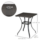 Outsunny Patio Wicker Dining Table with Umbrella Hole - Mixed Brown-Constructed for long-lasting use