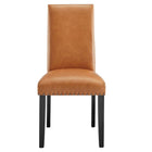 Modway Parcel Dining Faux Leather Side Chair - Tan-Chair Weight Capacity: 285 lbs.