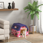 PawHut 2-in-1 Cat Scratcher House with Scratching Pad and Grass - Pink-Corrugated cardboard attracts scratching, protecting sofas and curtains 