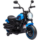 Aosom 6V Kids Electric Ride-On Motorcycle with Training Wheels - Blue-High-traction wheels for splashing through puddles 