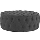 Modway Amour Upholstered Fabric Ottoman - Grey-Fine Polyester Fabric Upholstery