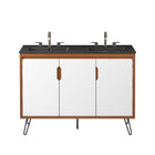 Modway Energize 48" Double Sink Bathroom Vanity - Cherry/White/Black-Assembly Required