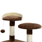 PawHut 53" Large Condo Cat Tree Tower - Brown-Colour: Brown and Beige 