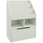 HOMCOM Kids Bookcase with Storage Drawer - Green-Three-tier bookshelf, two storage cubes and a drawer – great for keeping clothes, books and toys 

