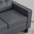 HOMCOM 51" PU Leather Loveseat with Armrests and Tufted Backrest - Grey-Assembly is required