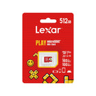 Lexar PLAY microSDXC UHS-I card - 512GB - Red-Fast transfer speeds for quick loading time with up to 160MB/s read
