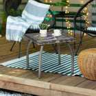 Outsunny 17.7" L x 17.7" W Rattan Coffee Table Outdoor Side Table - Grey-Made of all-weather hand-woven rattan wicker is UV and water-resistant