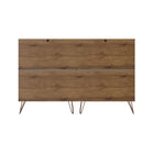 Manhattan Comfort Rockefeller Mid-Century Modern Bedroom Dresser 3-Piece Set - Nature/Rose Pink-10
