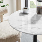 Modway Lippa 28" Round Faux Marble Bar Table - Black White-Seats 2