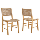 Modway Tindra Woven Dining Chairs 2-Piece Set - Natural-2-Piece Set Dining Chairs