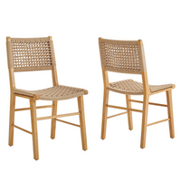 Modway Tindra Woven Dining Chairs 2-Piece Set - Natural-2-Piece Set Dining Chairs