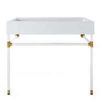 Modway Redeem 40" Acrylic Wall-Mount Bathroom Vanity - Clear/White-Contemporary Bathroom Vanity