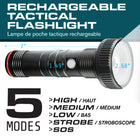 Bell+Howell Taclight Max LED High Lumen Compact Rechargeable Tactical Flashlight-Rechargeable, quick charging, long lasting battery: includes 1,500 mah 3.7v li ion battery up to 10 hours per charge usb cable included for easy charging