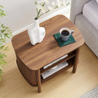 Modway Cadence Open Nightstand - Walnut-Adjustable Non-Marking Foot Glides