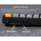 Keychron K8 Max RGB Wireless Mechanical Keyboard - Hot-Swappable - Brown Switch - TKL Layout - Black-Customizable RGB Backlighting: Immerse yourself in a visual spectacle with 22 types of RGB backlight settings, allowing you to fine-tune the hue, saturation, brightness, and effect speed to suit your preferences.