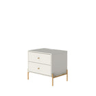 Manhattan Comfort Jasper 25.15" Modern Nightstand 2-Piece Set - Off White-Home Assembly Required. All Hardware Included