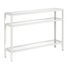 Hudson&Canal Sivil 42"W Console Table - White-A modern contemporary design for your entryway, living room, den, and more
