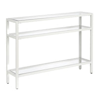 Hudson&Canal Sivil 42"W Console Table - White-A modern contemporary design for your entryway, living room, den, and more