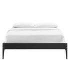 Modway June Wood Queen Platform Bed Frame - Black-Wood Slat Support System