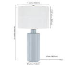 Hudson&Canal Selina 25" Tall Ceramic Table Lamp with Fabric Shade - Smoky Blue/White-Clean with a soft, dry cloth and no harsh chemicals or abrasive cleaning materials