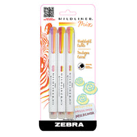 Zebra Mildliner Mix Highlighter - Warm Assortment - 3 Pack-Ideal for study notes, colourful highlighting, creating doodles, lettering and other creative products

