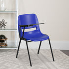Flash Furniture Ergonomic Shell Chair with Right Handed Flip-Up Tablet Arm - Blue-Compact Size Desk