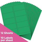 JAM Paper Mailing Address Labels - 2 x 4 - Green - 2 sets of 120-4" x 2"