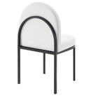 Modway Isla Channel Tufted Upholstered Fabric Dining Side Chair - Black/White-Non-Marking Foot Caps