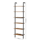 Boutique Home Rustic 6-Tier Wall-Mounted Bookshelf-4