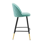 Modway Cordial Performance Velvet Counter Stools - Mint - Set of 2-Assembly Required