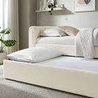 Modway Veyla Channel Tufted Boucle Twin Daybed with Trundle - Cloud-Wood Slat Support System