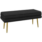 HOMCOM Storage Bench for End of Bed - Black-Thick foam padding and velvet-feel surface provide a comfortable sitting experience