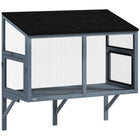 PawHut Catio Outdoor Enclosure for Window, Outdoor Cat House, 39.4" L - Grey-Connects to your window, giving cats fresh air and sunshine safely