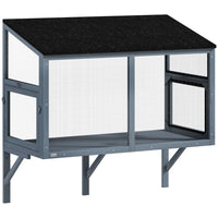 PawHut Catio Outdoor Enclosure for Window, Outdoor Cat House, 39.4" L - Grey-Connects to your window, giving cats fresh air and sunshine safely