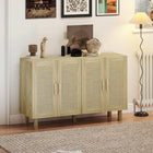 HOMCOM Boho 47.2" L Sideboard - Natural Wood-Suitable for kitchen, living room or entryway