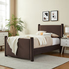 Modway Rael Performance Velvet Twin Platform Bed - Chocolate Brown-Wood Slat Support System