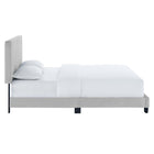 Modway Celine Channel Tufted Performance Velvet Twin Platform Bed - Light Grey-Performance Velvet Upholstery