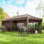 Outsunny 10 ft W x 20 ft L Outdoor Pop Up Canopy Tent with Carrying Bag - Coffee-Polyethylene canopy tent top helps block UV rays during sunny outdoor use