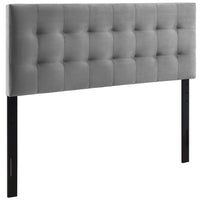 Modway Lily Biscuit Tufted Performance Velvet Full Headboard - Grey-Luxurious Modern Full Headboard