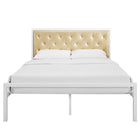 Modway Mia Vinyl Queen Bed - White Champagne-Assembly required