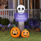 GEMMY Airblown Inflatable Happy Halloween Sign - 54"-Includes stakes and tethers