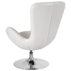 Flash Furniture Egg Series Leather Side Reception Chair - White-Integrated Curved Arms
