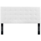 Modway Paisley Tufted Upholstered Faux Leather Full/Queen Headboard - White-Soft Faux Leather Upholstery